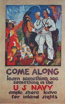 James Henry Daugherty - Come Along US Navy - Offset-Lithograph - 14" x 20"
