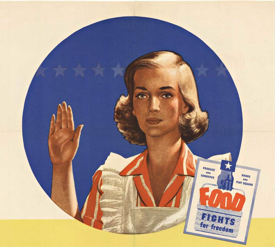 woman making a pledge, WWII poster, linen backed, original
