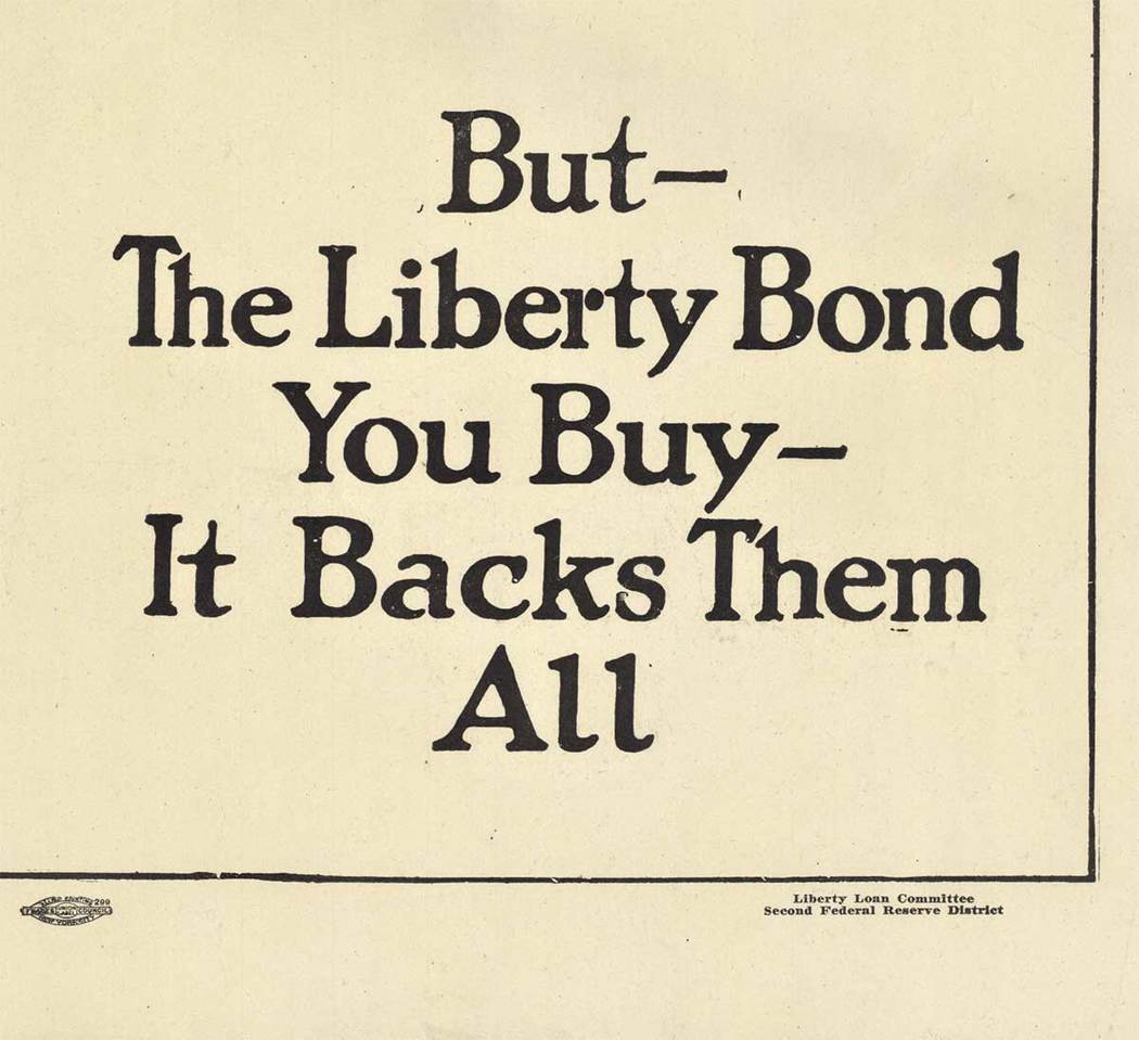 The Liberty Bond You Buy The Liberty Bond You Buy. <br>Archival linen backed in very good condition;ready to frame. <br> <br>Original small format poster done by James Montgomery Flagg. He has drawn 3 men from different branches of the military and writ