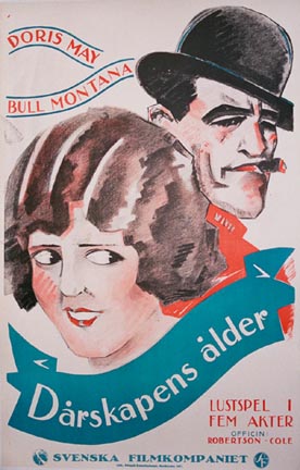 Gay and Devilish should be the original American name of this film. Original Swedish art deco time frame original lithographic film poster. With Doris May and Bull Montana. Lewis Montagna came to the U.S. as a child. The hulking, plug-ugly Montana be