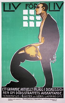 Life for Life, original 1921 stone lithograph; Swedish art deco lithograph <br> <br>* Note: This is an Original Movie Poster Print, not a reprint or reproduction of any kind! Original Posters are printed in limited quantities, most are intended for displa