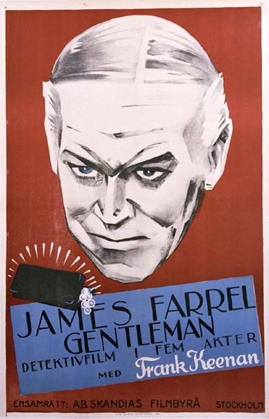 Original lithograph Swedish film poster from 1922. Archival linen backing. A detective movie with James Farrel and by Frank Keenan. Stockholm. Filmbyra. <br> <br> <br> <br>This is an Original Lithograph Vintage Poster; it is not a reproduction. Thi