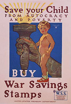War saving stamps, world war 1, original poster, military poster, child, baby, liberty flame, linen backed, united states treasury department, authentic poster, certified poster, The Vintage Poster