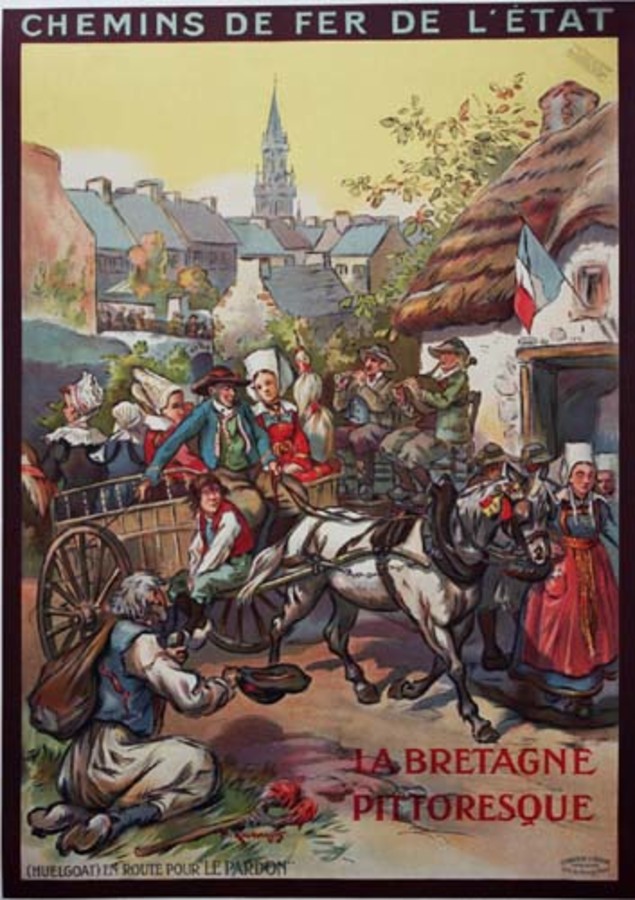 orginal poster, French poster, Travel poster, railroad poster, lithograph, La Bretagne,