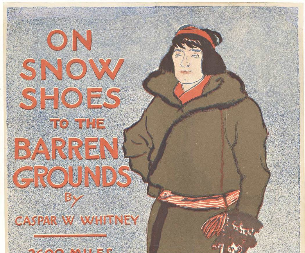 snow shoes, turn of the century poster, Edward Penfield original poster,