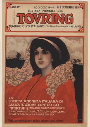 woman with roses as a scarf, Italian