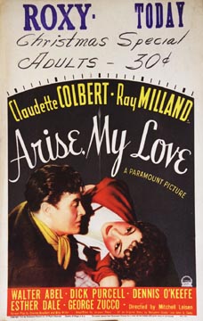 Arise my Love, the movie. This appears to be a lobby card that has been here for nearly 15 years. Yawn