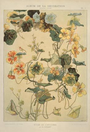 turn of the century decoration, flowers, art nouveau.