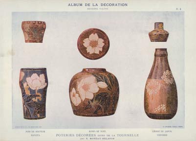 Three vases, three lids of asian origin