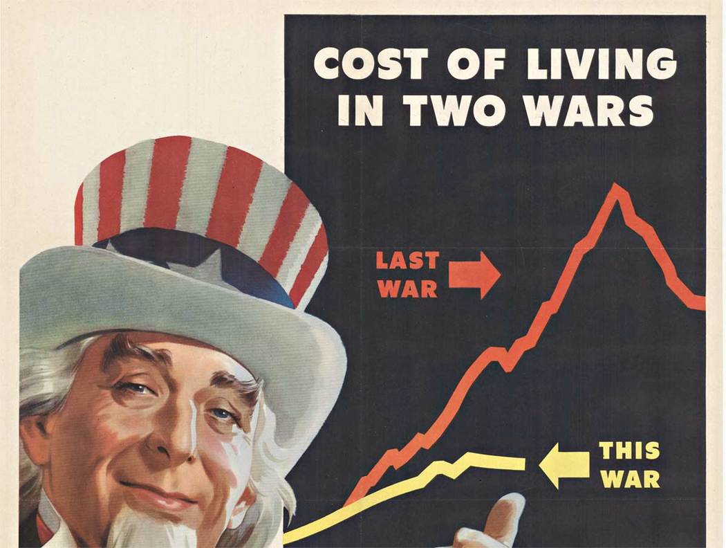 Uncle Sam, World War 2, WW2, original poster, military oster, propaganda poster, cost of two wars, military memorabilia
