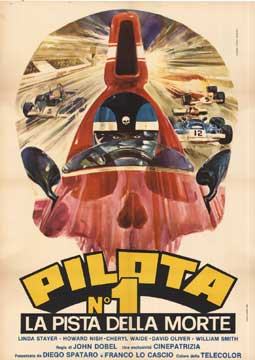 original movie poster, car race driver, race track, linen backed, fine condition,