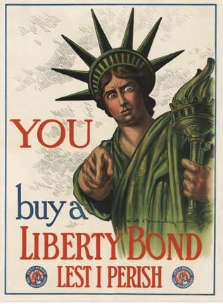 statue of liberty point a finger, WW1 orignal poster, linen backed, fine condtion, Liberty Bond poster