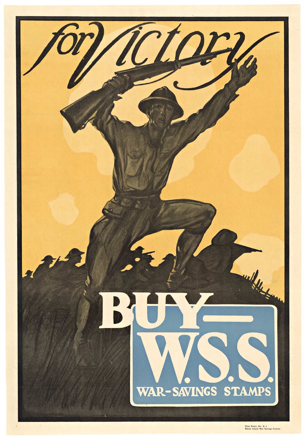 War Saving Stamps, orignal, WW1 poster, linen backed