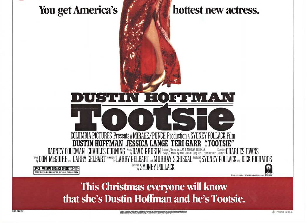 Dustin Hoffman as Tootsie, movie oster, us 1 sheet, linen backed original