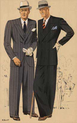 Two dapper dudes depicted here for a fasion advert from RB&C