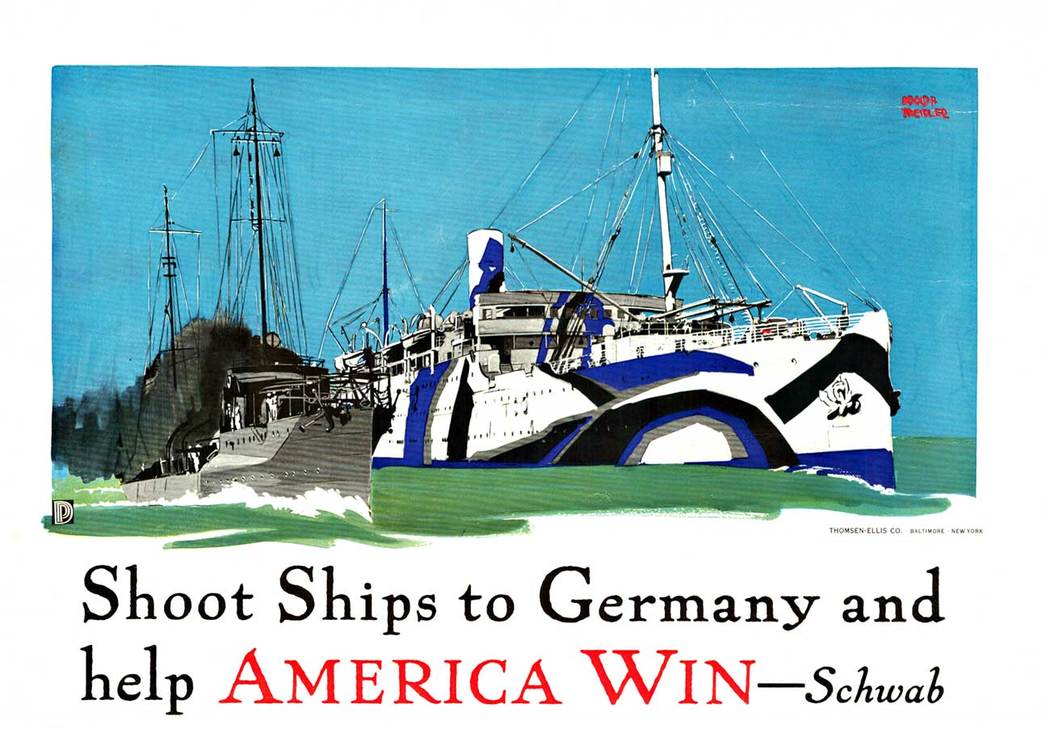 World War 1 original poster, WW1 poster, linen backed, antique poster, vintage poster, U. S. military ships, war campaign