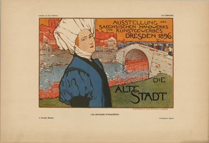 Woman in a garish white hat. Advertising Alte Stadt