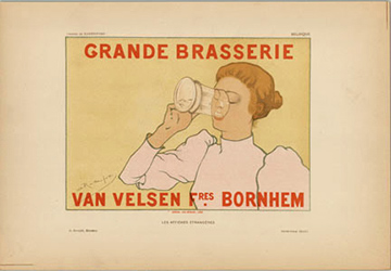 horizontal shot of a woman downing a beer is foretelling of predicament later. BLOTTO