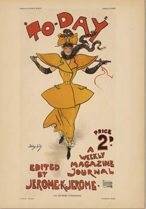 Woman in pretty yellow dress, selling To-day a magazine.
