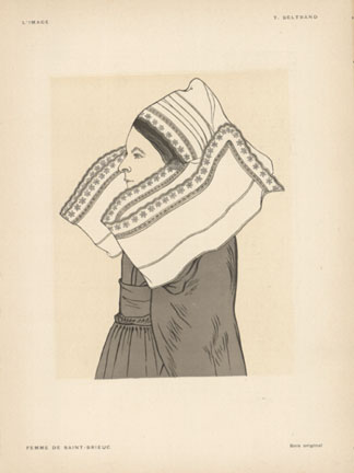 Black and white litho of a rathher petite woman in religious garb.