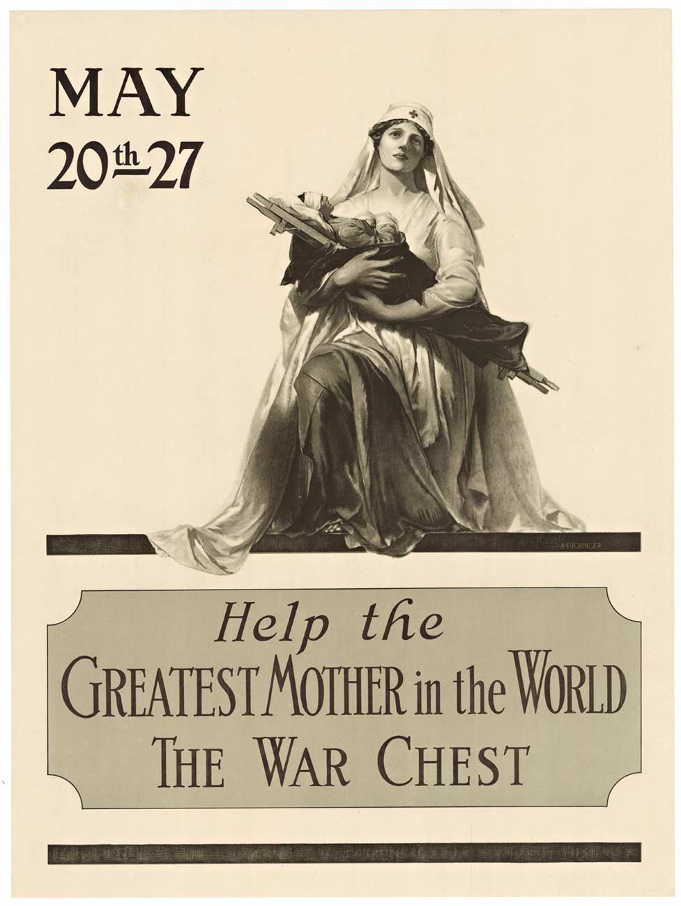 red cross, ww1 poster, original linen backe