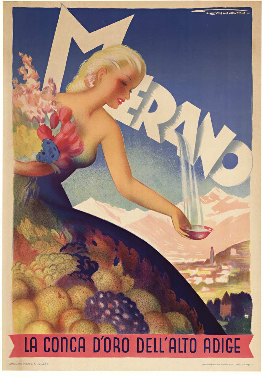 flowers, woman hold more flowers, waater coming out of the wording, rare poster, linen backed, fine condition.