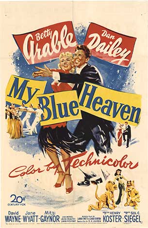 Betyy Grable and Dan dailey star in My Blue Heaven. Color by Technicolor