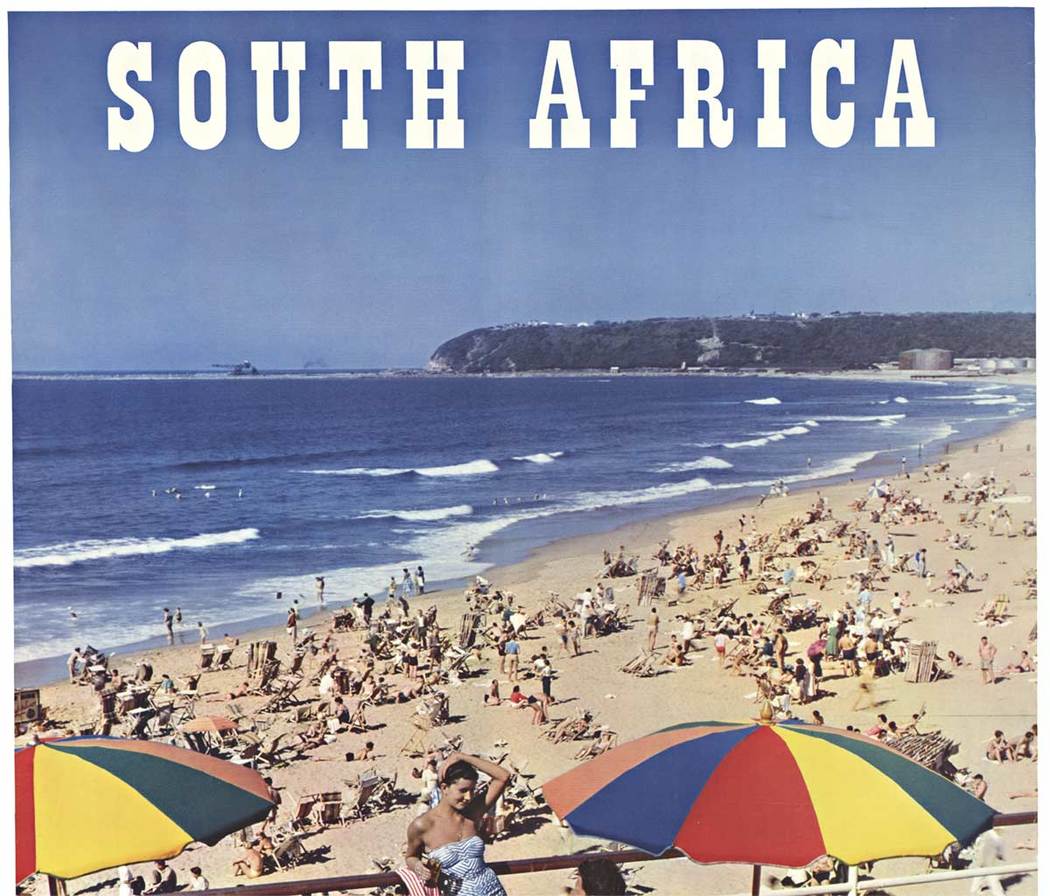 Original poster: Photo offset of a South Africa; a Place in the Sun. Linen backed original. Although not as old as many of our original vintage travel posters; this is now a rare find for this South Africa travel poster. Very good condition and r