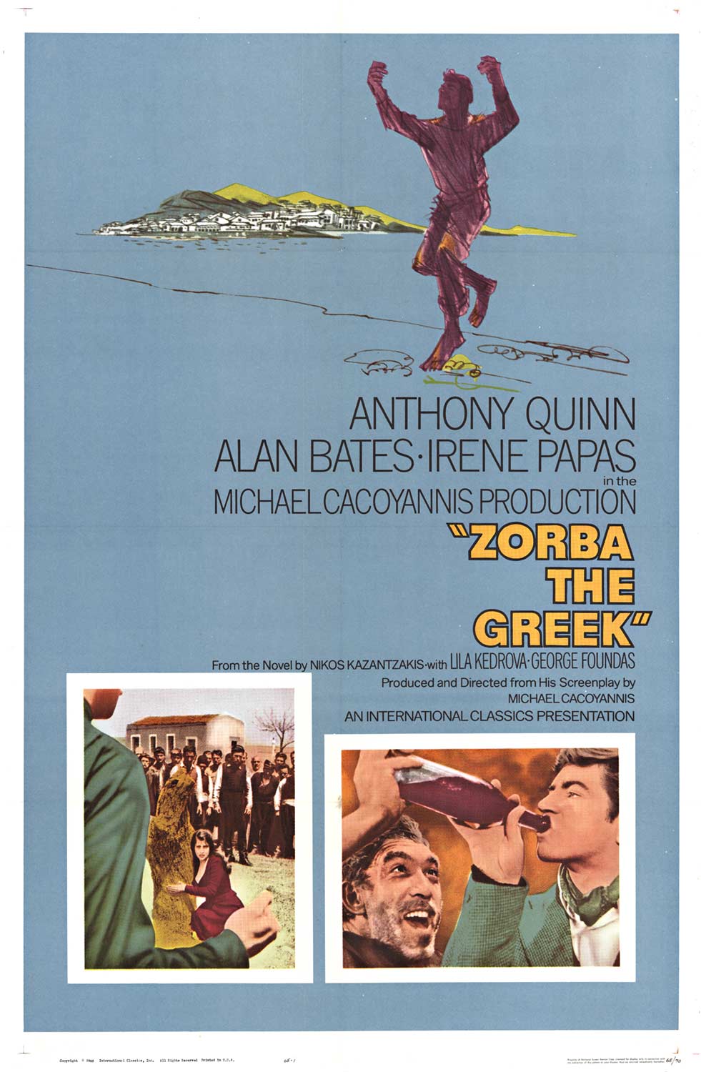 Anthony Quinn, Alan Bates, and Irene Paps star in “Zorba the Greek’