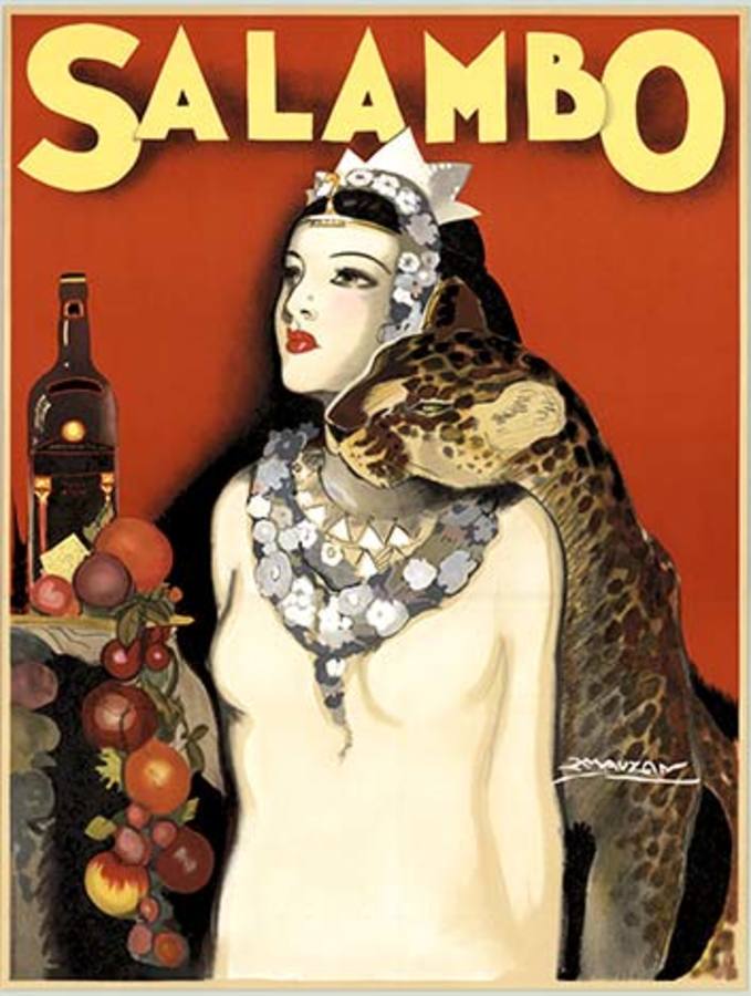 woman with a crow, leopard, bottle of liquor, original, fine condition, princess