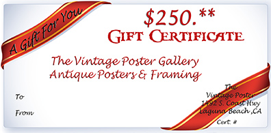 Gift Certificate - GIFT CERTIFICATE $250.** - Serigraph - 5.5 X 8