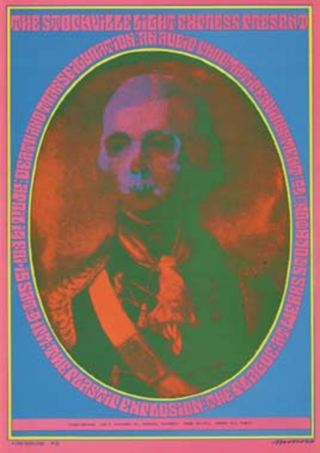 ghost image, original rock and roll poster, face, skeleton, psychadelic, original poster