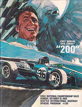 Original vintage race poster. (Dan) Gurney Eagle Win Spa "Bartell" JUNE 18, 1967 Grand Prix of Belgium. F1racer. Design by George Bartell / Armi. A rare and difficult image to find and even more desireable due to the recent passing of George Bart