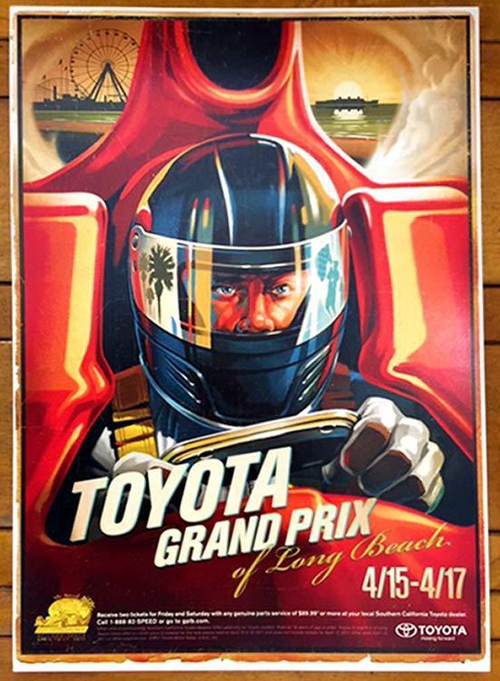 auto racing poster, Toyota Grand Prix, race driver, original poster
