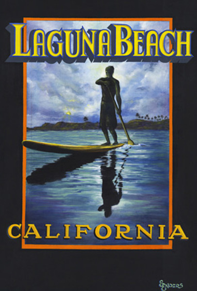 Sean Enders - Laguna Beach Paddleboard (L) - Giclee - 36"