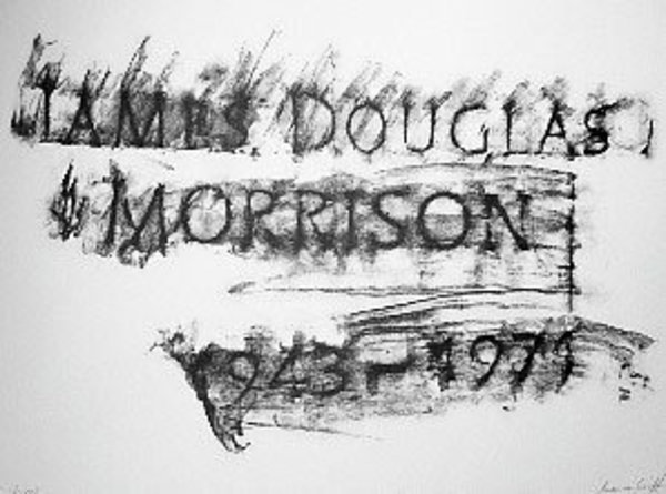 original litho from the headstore of James (Jim) Morrison.