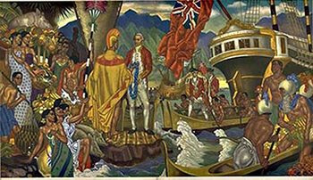  Title: Matison Lines Hawaii - A God Appears , Date: 1954 , Size: 12 x 21