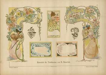  Title: Entwurfe Fur Tischkarten Von R. Beauclair , Date: 1900 , Size: 9