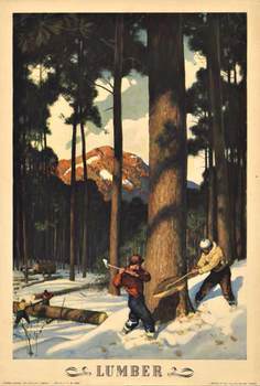  Title: Lumber - Our American (Small) , Date: 1943 , Size: 16 x 11 , Medium: Lithograph , Price: 149
