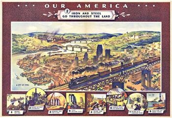 Coca Cola - Our America Iron and Steel #2 - Offset-Lithograph - 32" x 22"