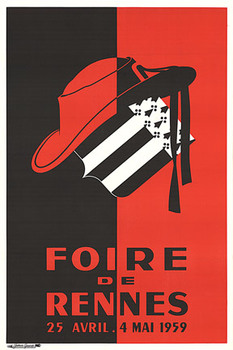  Title: Foire de Rennes original French poster , Date: 1949 , Size: 31.5 x 47