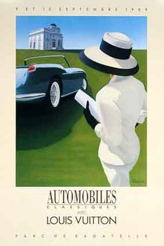 Original poster:  Louis Vuitton Classic Waddesdon Manor Concours d'Elegance original advertising poster produced for the 2004 event sponsored by Louis Vuitton showing the Union Jack and the stylish Aston Martin DB4 Zagato, hand-signed by the artist Razzia