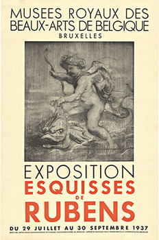 exhibition poster Rubens, linen backed, orignal 1937, fine condition