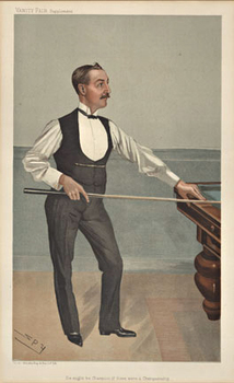 pool player, billards, turn of the century, original Vaniety Fair print