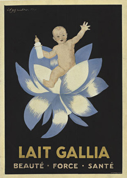 Cappiello, rare poster, Milk, French poster, baby bottle, flower, small format, art deco, poster art, posters for sale