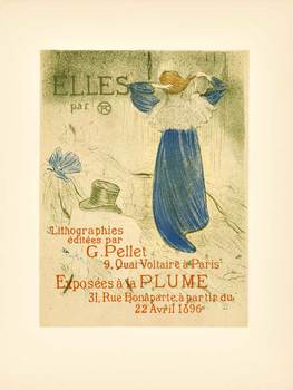 French poster, affiche, Toulouse-Lautrec, Paris, France, old poster, vintage poster, woman lithograph, Elles