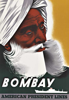  Title: BOMBAY AMERICAN PRESIDENT LINES , Date: c. 1950 , Size: 40 X 28 , Medium: Lithograph , Price: 1198