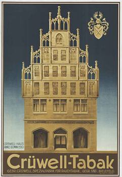 gothic building, German,Germany, original poster, linen backed, vintage poster, authentic poster, old poster, tobacco poster,