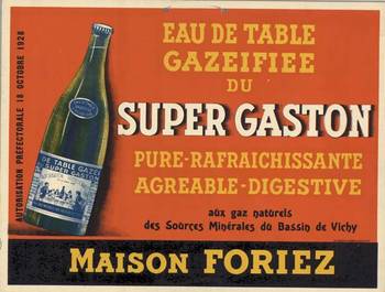  Title: Super Gaston- Eau De Table , Date: c 1928 , Size: 14.75 x 11 , Medium: Lithograph , Price: 198