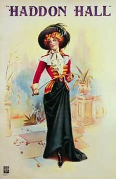 woman with horse whip, patio, turn of the century feel, linen backed,